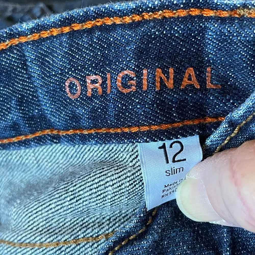 Gap Kids 1969 Original Dark Wash Denim Jeans Size 12 Slim EUC